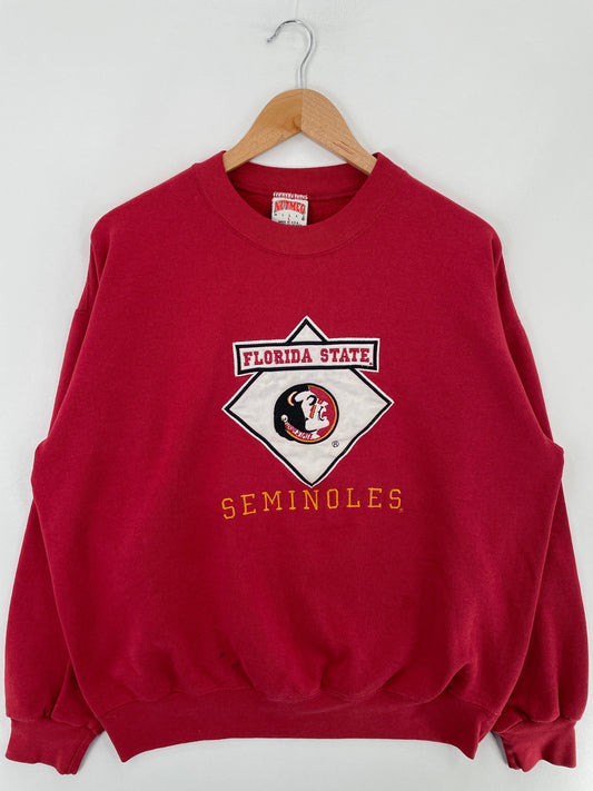 90's FLORIDA STATE SEMINOLES Made in USA Size L Vintage College Sweat-Shirt / F4680S