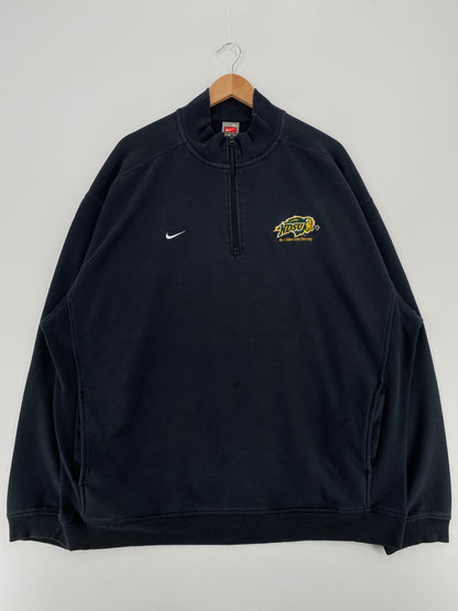 00' NIKE NORTH DAKOTA Size XL Vintage College Half-Zip Sweat-Shirt / F6542S