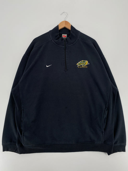 00' NIKE NORTH DAKOTA Size XL Vintage College Half-Zip Sweat-Shirt / F6542S