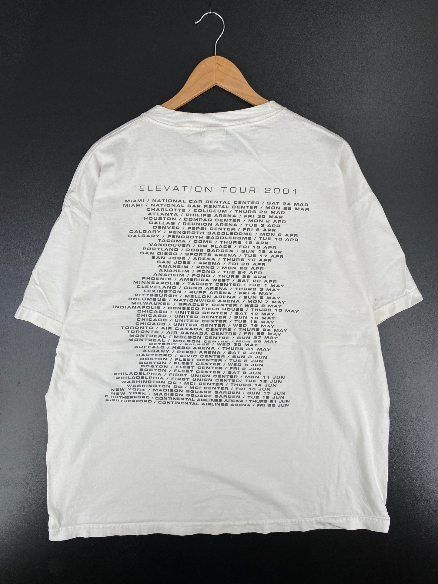 .2001 U2 ELEVATION TOUR Made in USA Size XXL Vintage Music T-Shirts /  F965T