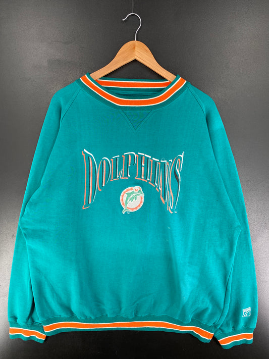 00' MIAMI DOLPHINS Size XL Vintage NFL Sweat-Shirt / F535S