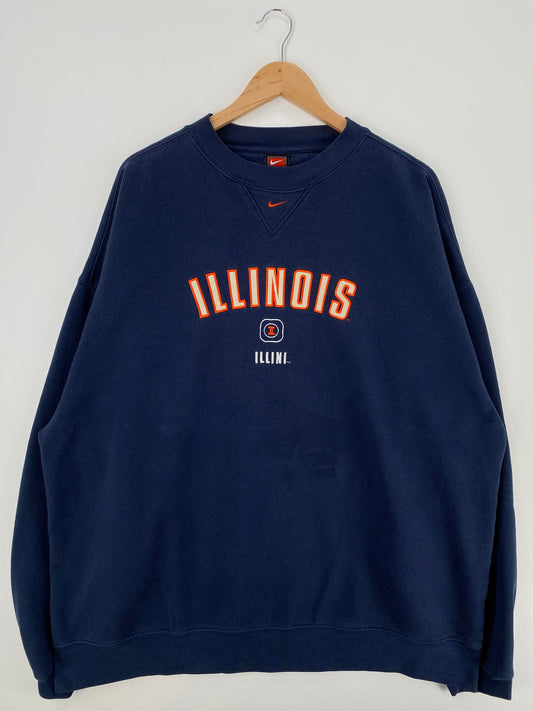 00' NIKE ILLINOIS Size XXL Vintage College Sweat-shirt / F1466S