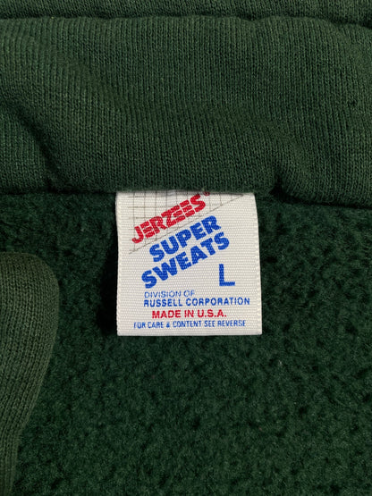 90's HORSE Made in USA Size L Vintage Animal Half Zip Sweat-Shirt / E9518S