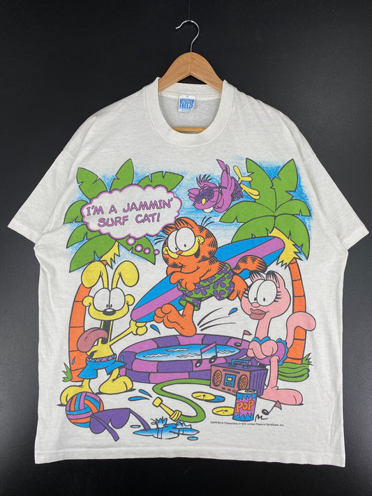 90’s GARFIELD Made in USA Size Approx.XL Vintage T-Shirts / E9787S