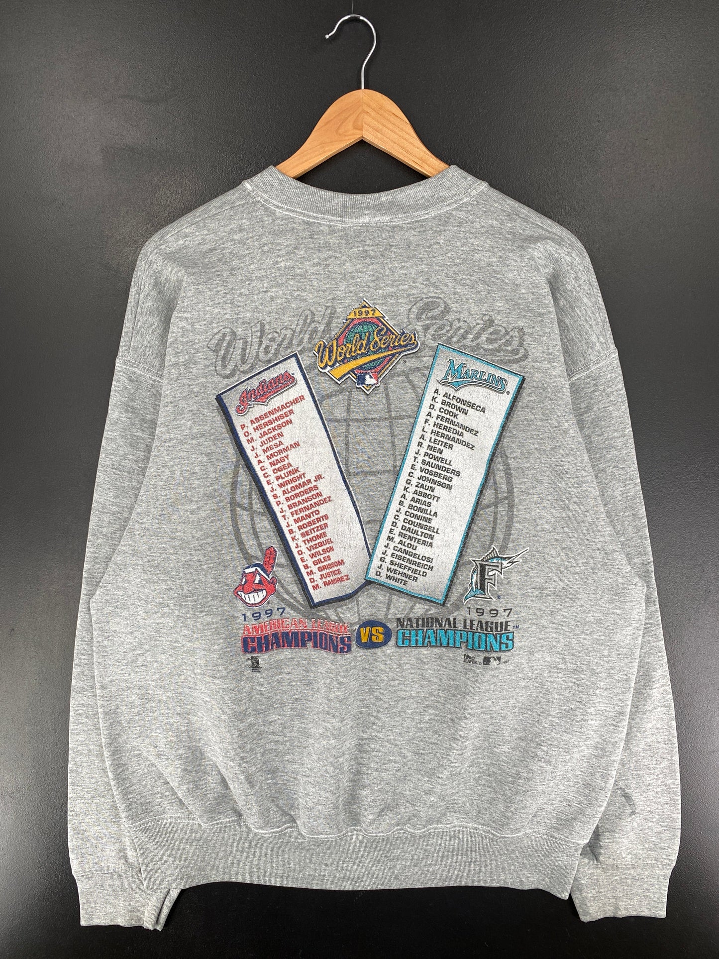 1997 INDIANS X MARINS Made in USA Size XL MLB Sweat-Shirt / E8516S