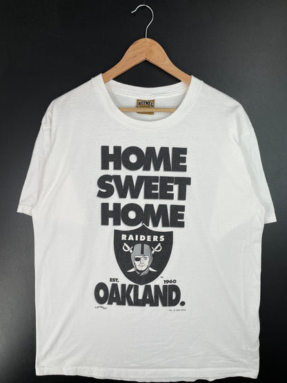 1995 OAKLAND RAIDERS Made in USA Size L Vintage NFL T-Shirt / E8886S