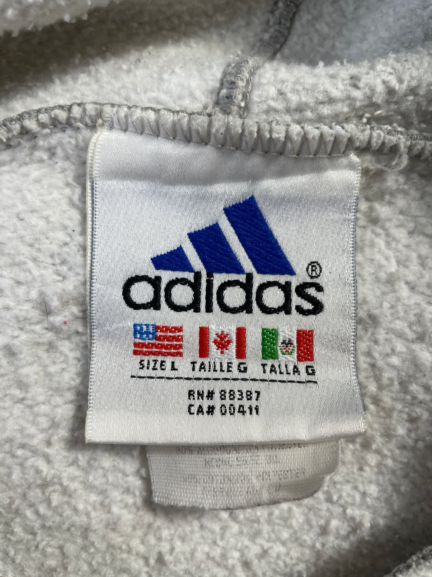 90's ADIDAS x TENNESSEE Size L Vintage College Hoodie Sweat-Shirt / E7049S