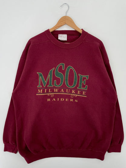.90's MILWAUKEE RAIDERS Made in USA Size XXL Vintage College Sweat-Shirt / E9526S