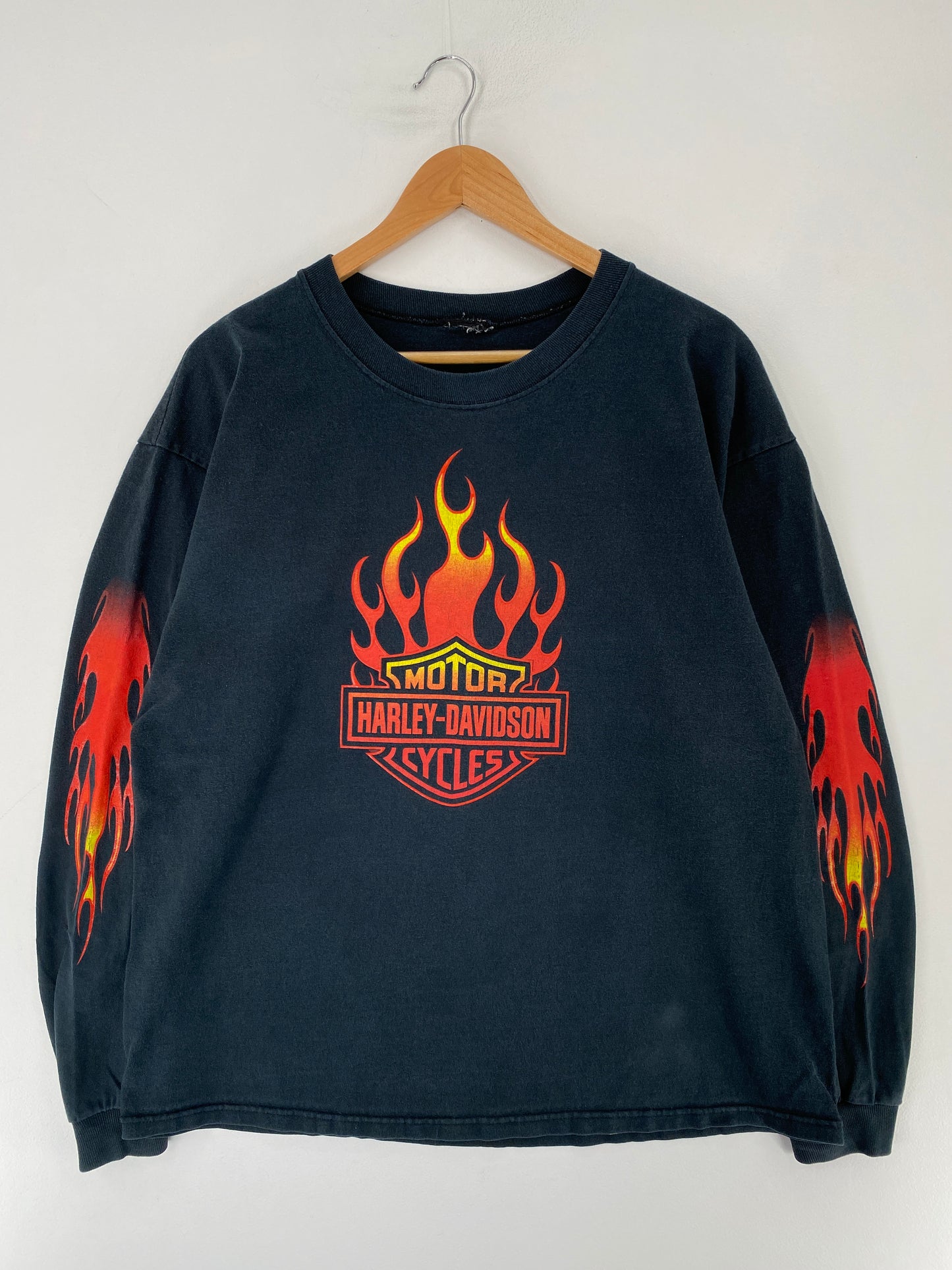 90's HARLEY DAVIDSON Size No Tag (Approx.XL) Vintage Long Sleeve T-Shirt / E8560T