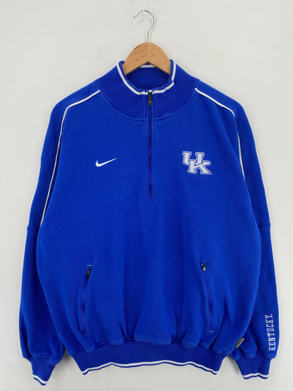 Vintage NIKE x UNIVERSITY OF KENTUCKY Size L Vintage College Half Zip Sweat-Shirt / F5639S