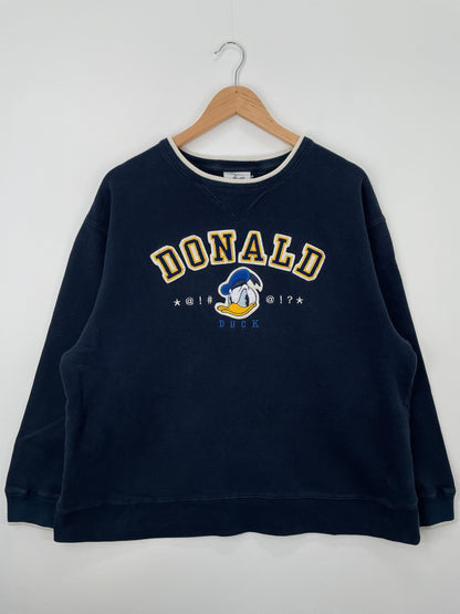 Vintage DISNEY DONALD DUCK Size No Tag(Approx.XL) Vintage Sweat-Shirt / F4526S