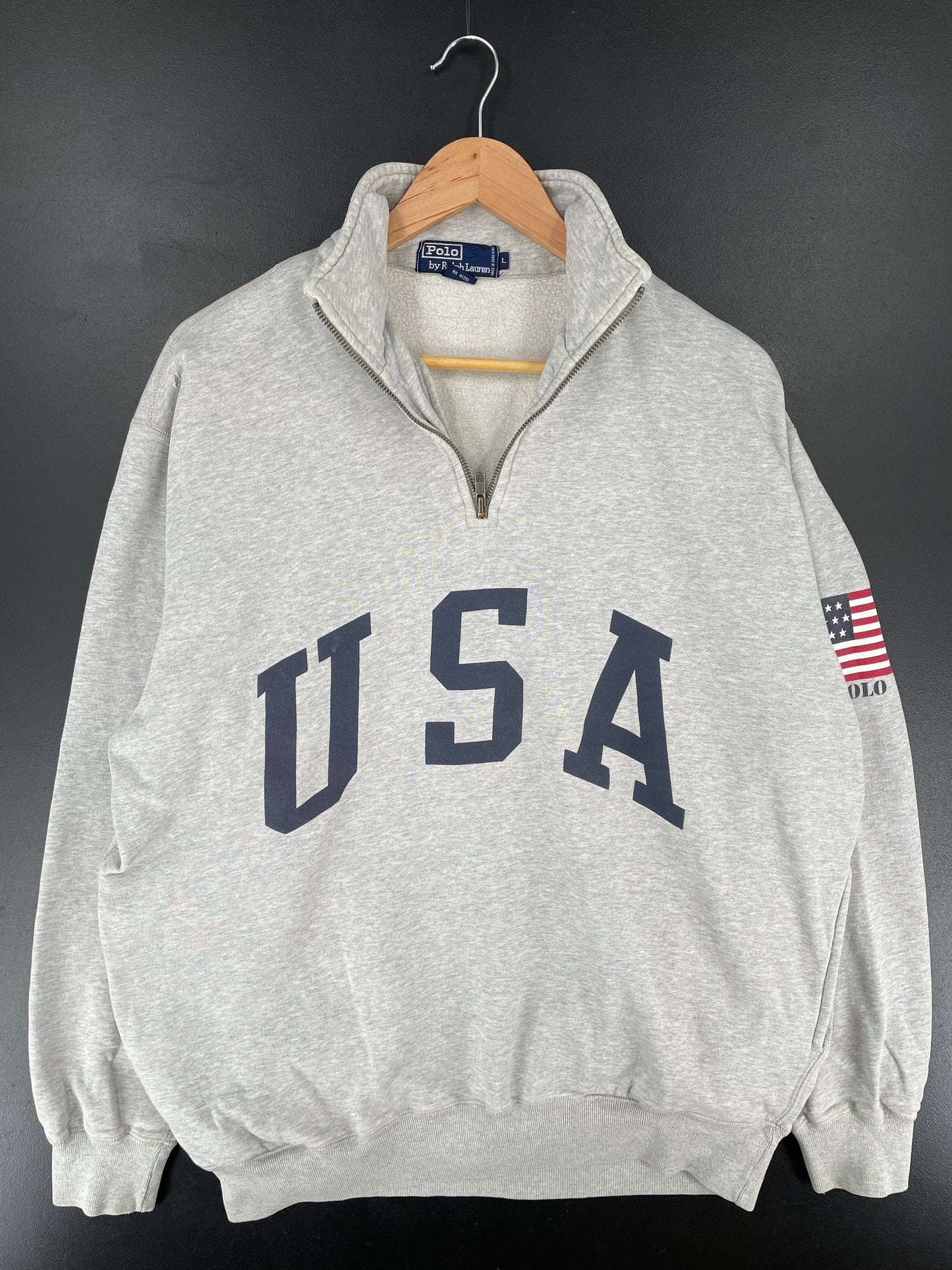 90's POLO RALPH LAUREN Size L Vintage Half Zip Sweat-Shirt / F4451S