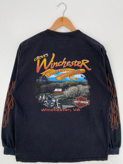 2005 HARLEY DAVIDSON Made in USA Size L Vintage Long Sleeve T-Shirt / F1812T