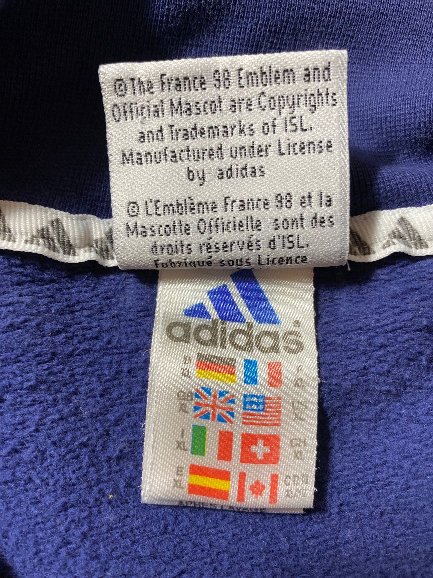 (XL) 1998 ADIDAS FRANCE COUPE DU MONDE Sweat-shirt / A0532S