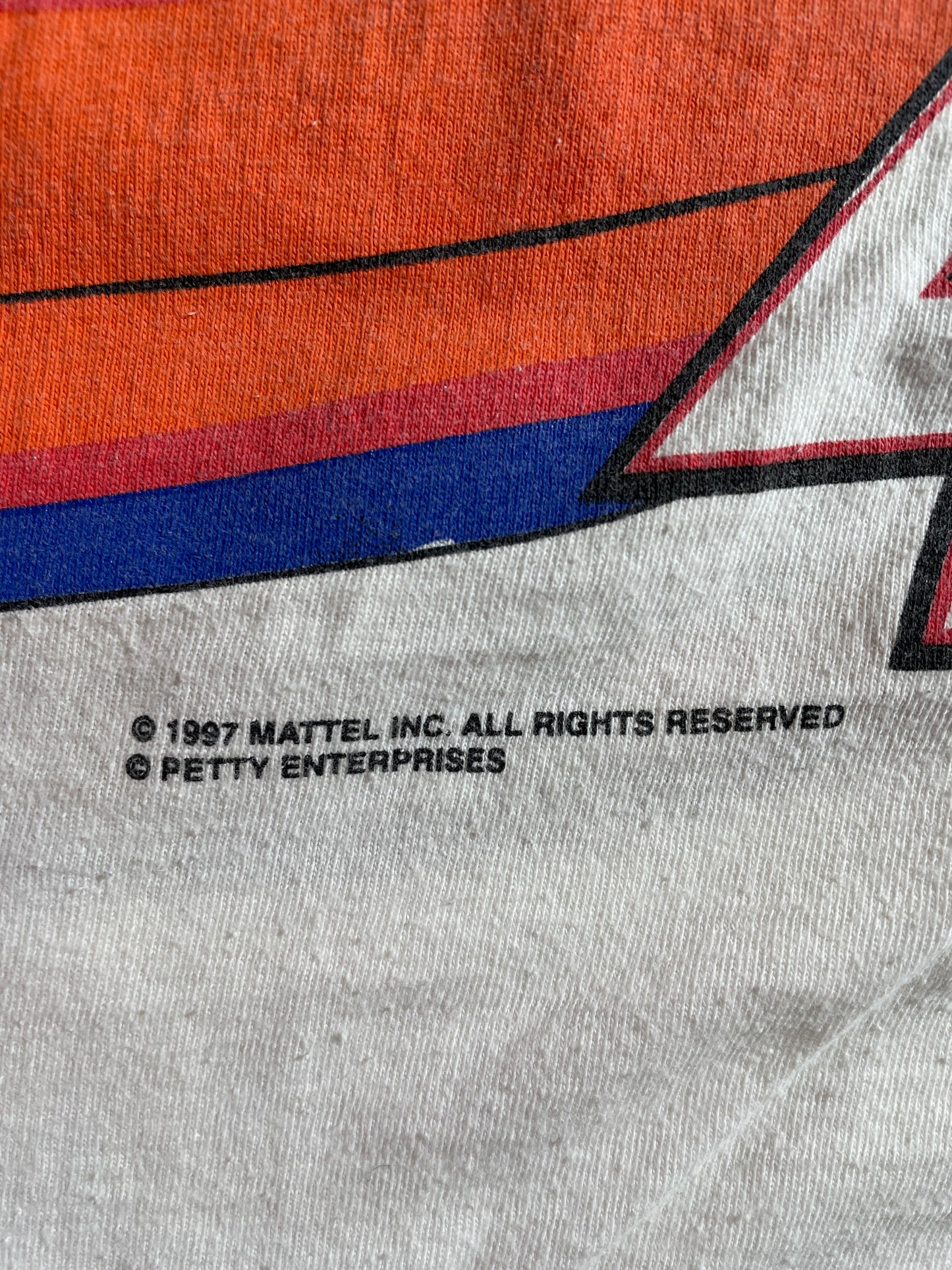 1997 HOT WHEELS KYLE PETTY Made in USA Size XL Vintage Racing T-Shirt / F476T