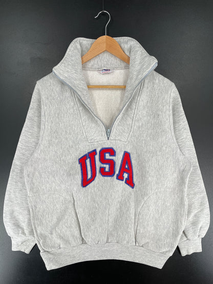 90’s USA Size Approx.M Half Zip Sweat-Shirt / E7296S