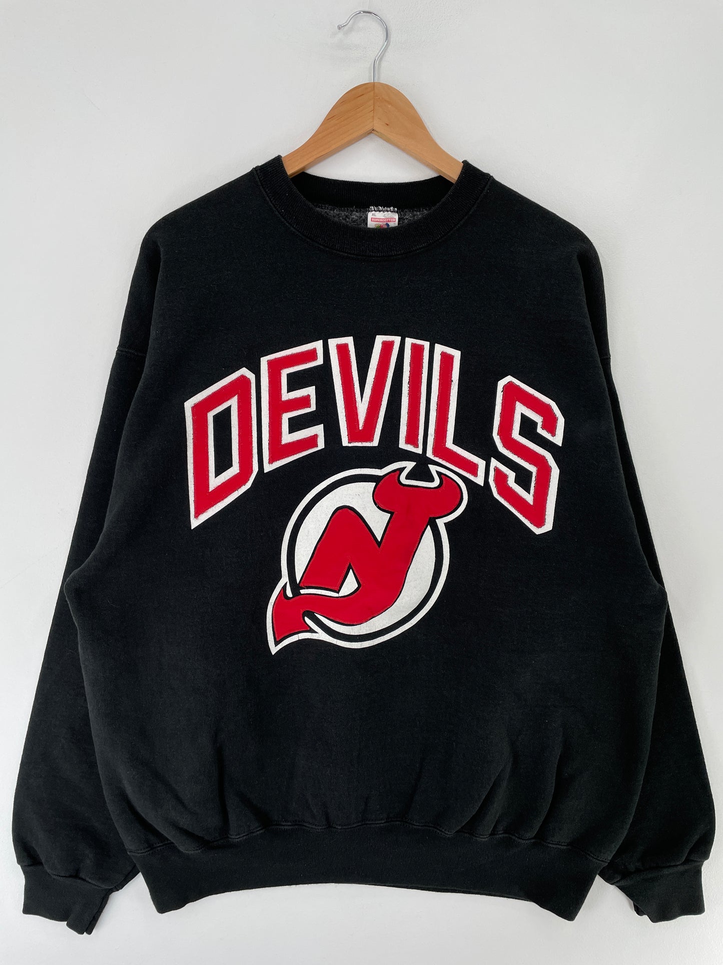90's NEW JERSEY DEVILS Made in USA Size XL Vintage NHL Sweat-Shirt / F454S