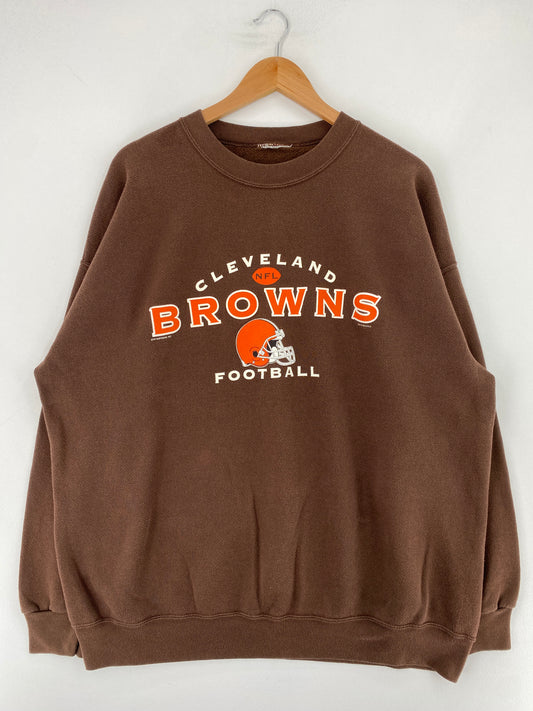 Vintage BROWNS FOOTBALL Size XL NFL Sweat-Shirt / E9586S