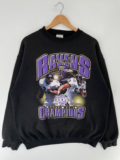 2001 BALTIMORE RAVENS Size L Vintage NFL Sweat-Shirt / F615S