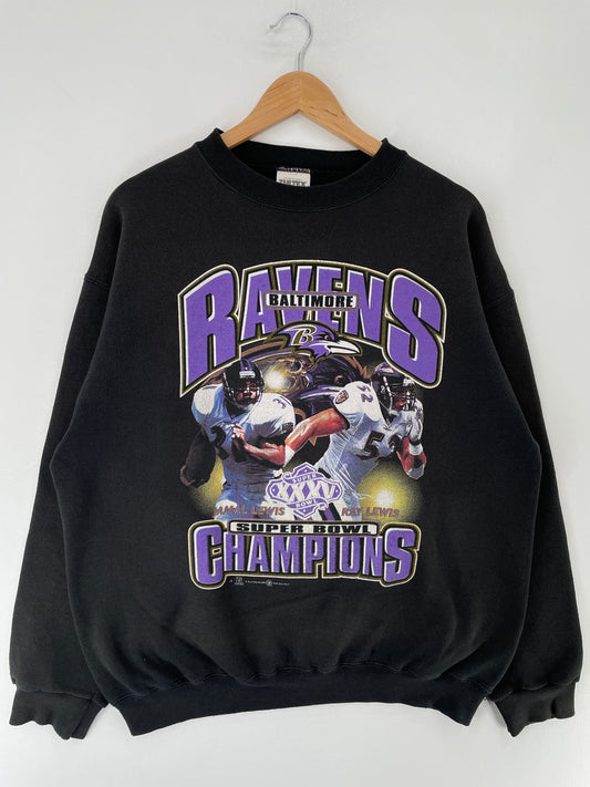 2001 BALTIMORE RAVENS Size L Vintage NFL Sweat-Shirt / F615S