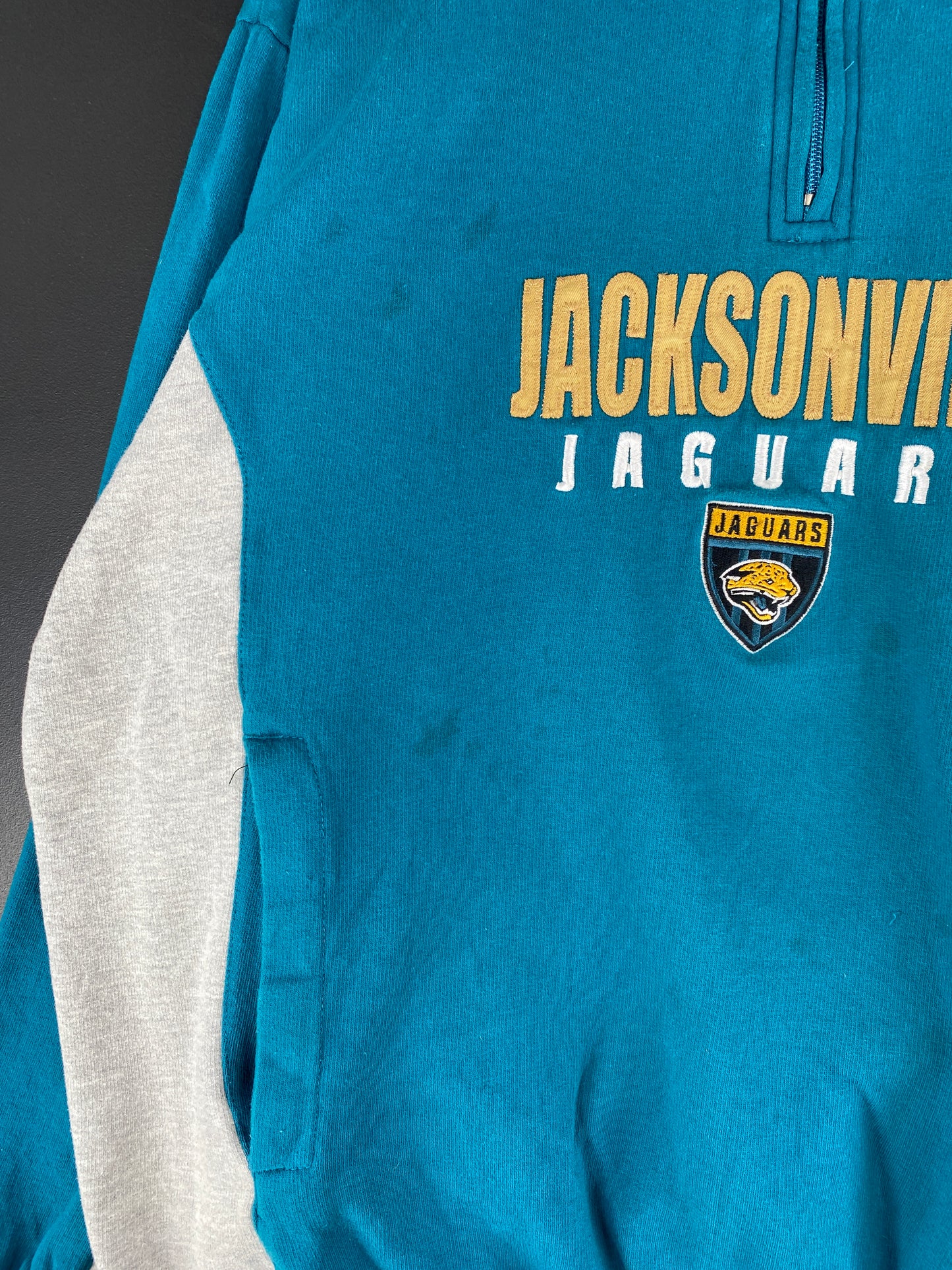 Vintage JACKSONVILLE JAGUARS Size L NFL Half-Zip Sweat-Shirt / E7646S