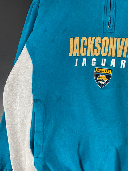 Vintage JACKSONVILLE JAGUARS Size L NFL Half-Zip Sweat-Shirt / E7646S