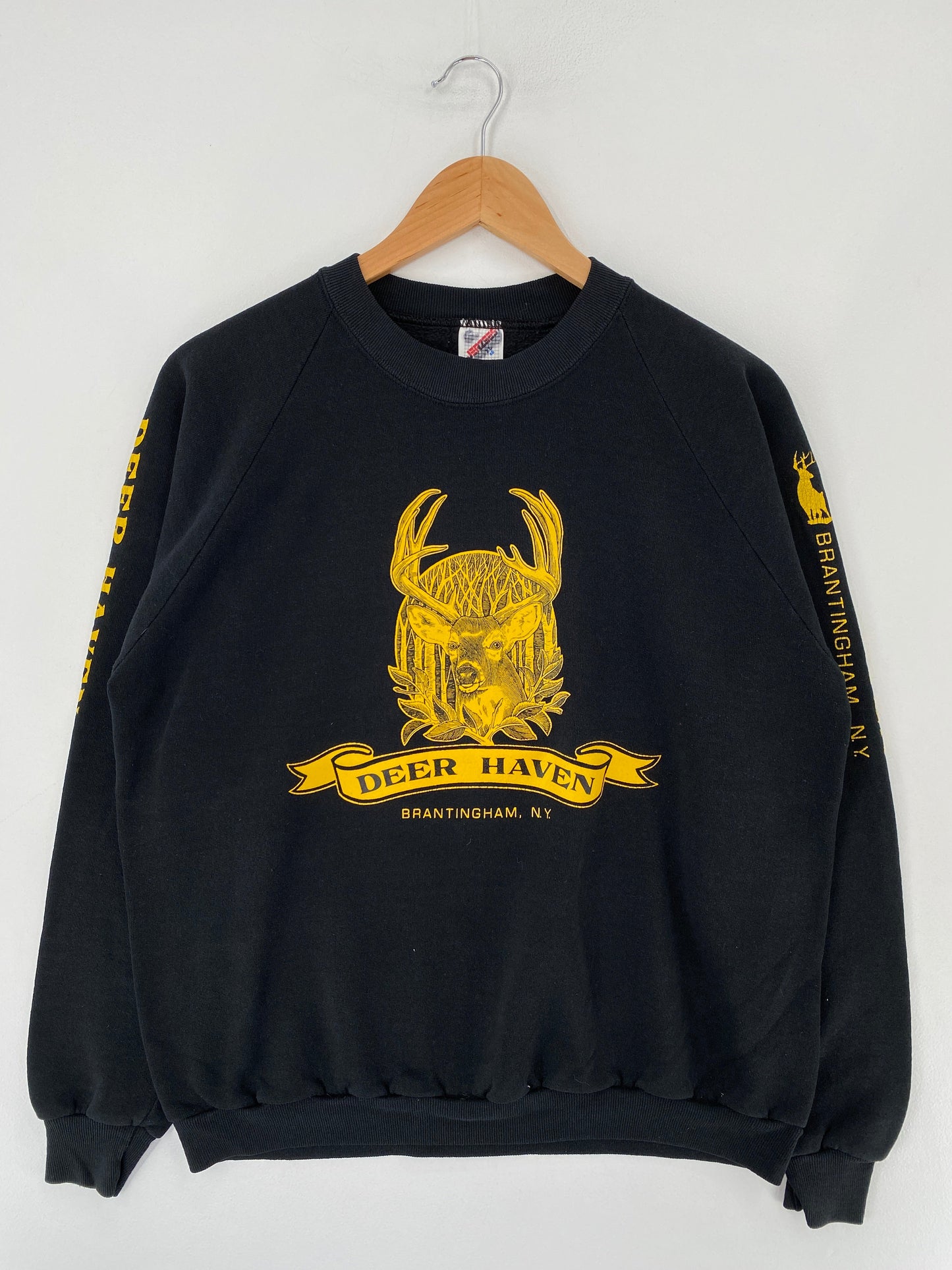 90's "DEER HAVEN" Made in USA Size XL Vintage Animal Sweat-Shirt / F4958S