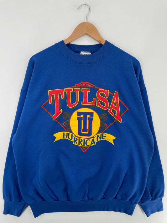 90's TULSA HURRICANE Made in USA Size XXL Vintage College Sweat Shirt / G5287S
