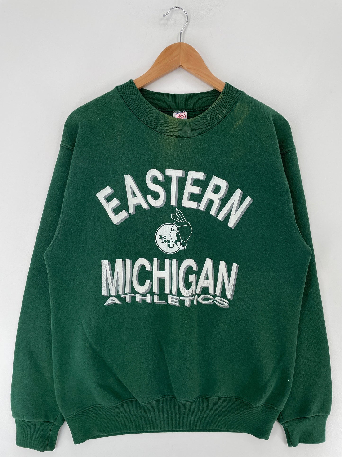 90's EASTERN MICHIGAN Made in USA Size L Vintage College Sweat-Shirt / G5051S