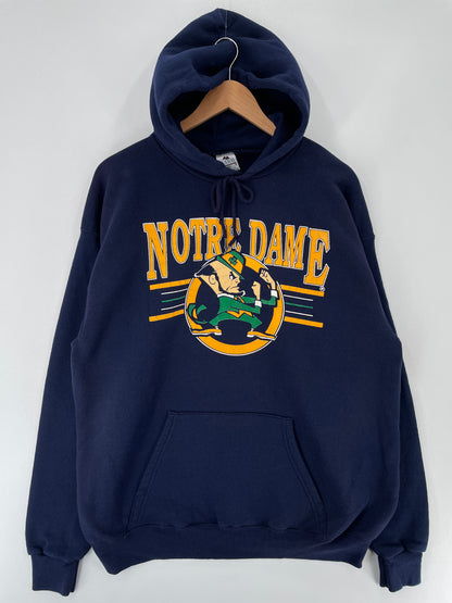 90's NOTRE DAME Made in USA Size XL Vintage College Hoodie Sweat-Shirt / E7093S