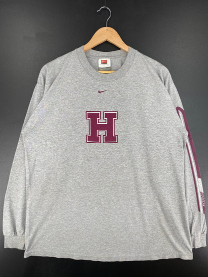 00' NIKE x HARVARD CRIMSON Size L Vintage College Long Sleeve T-Shirt / F340T
