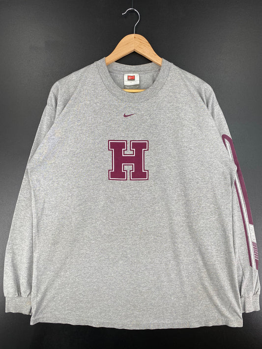 00' NIKE x HARVARD CRIMSON Size L Vintage College Long Sleeve T-Shirt / F340T