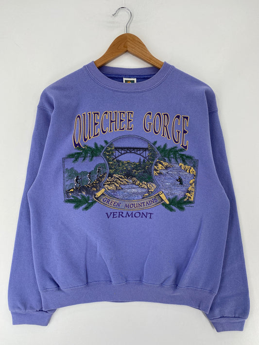 90's QUECHEE GORGE Made in USA Size M Vintage Sweat-Shirt / G5372S