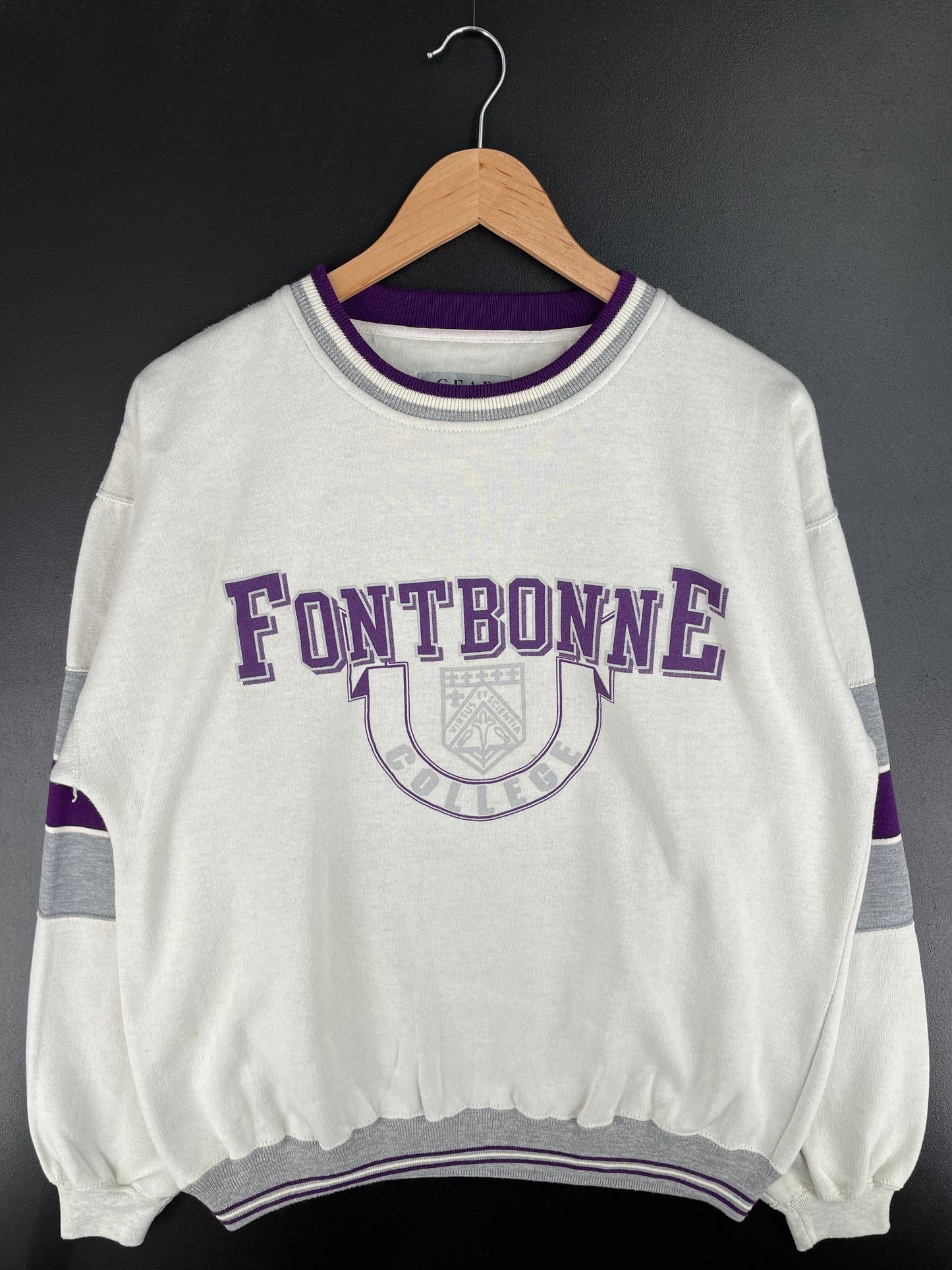 00' FONTBONNE Size M Vintage College Sweat-shirt / G74S