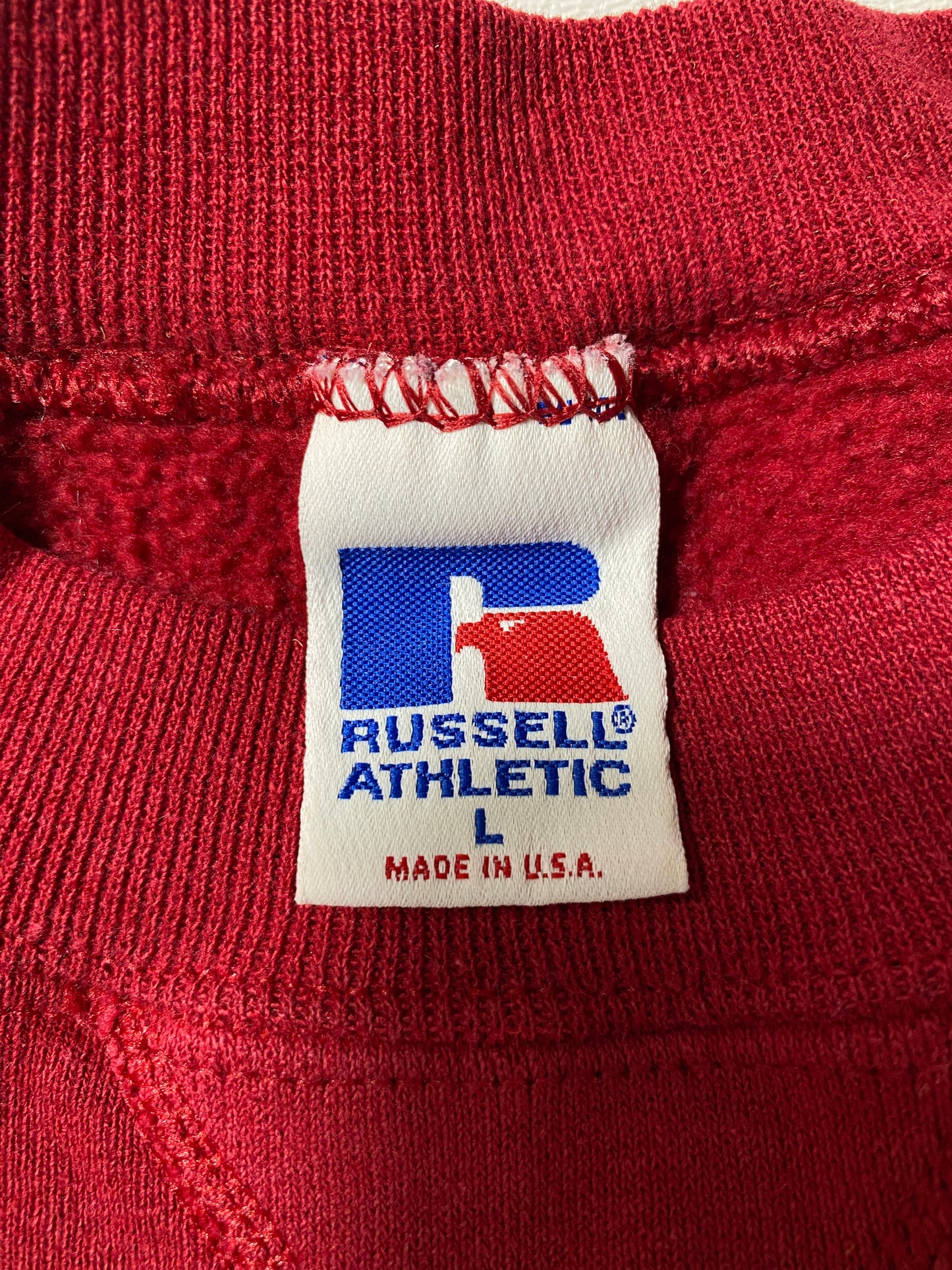90's RUSSELL x OKLAHOMA SOONERS Made in USA Size L Vintage College Sweat-shirt / F53S