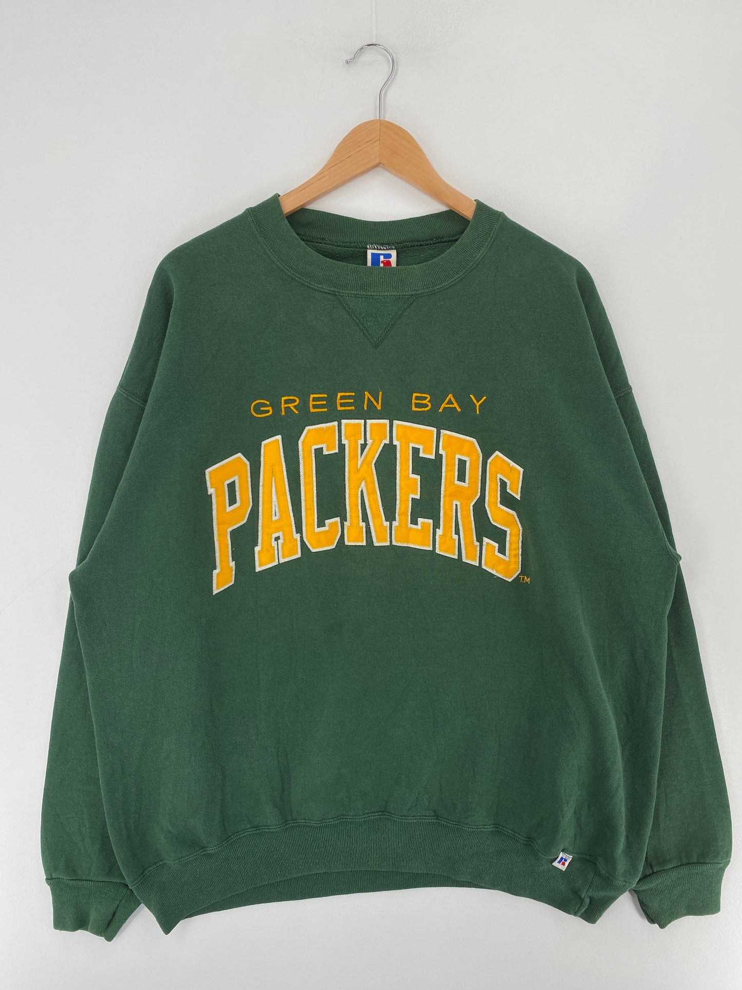 90's RUSSELL x GREEN BAY PACKERS Made in USA Size XXL Vintage NFL Sweat-Shirt / F4740S