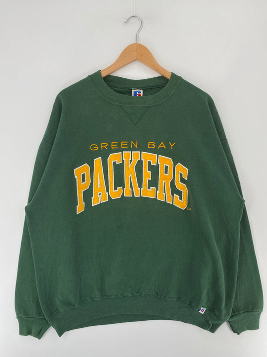 90's RUSSELL x GREEN BAY PACKERS Made in USA Size XXL Vintage NFL Sweat-Shirt / F4740S