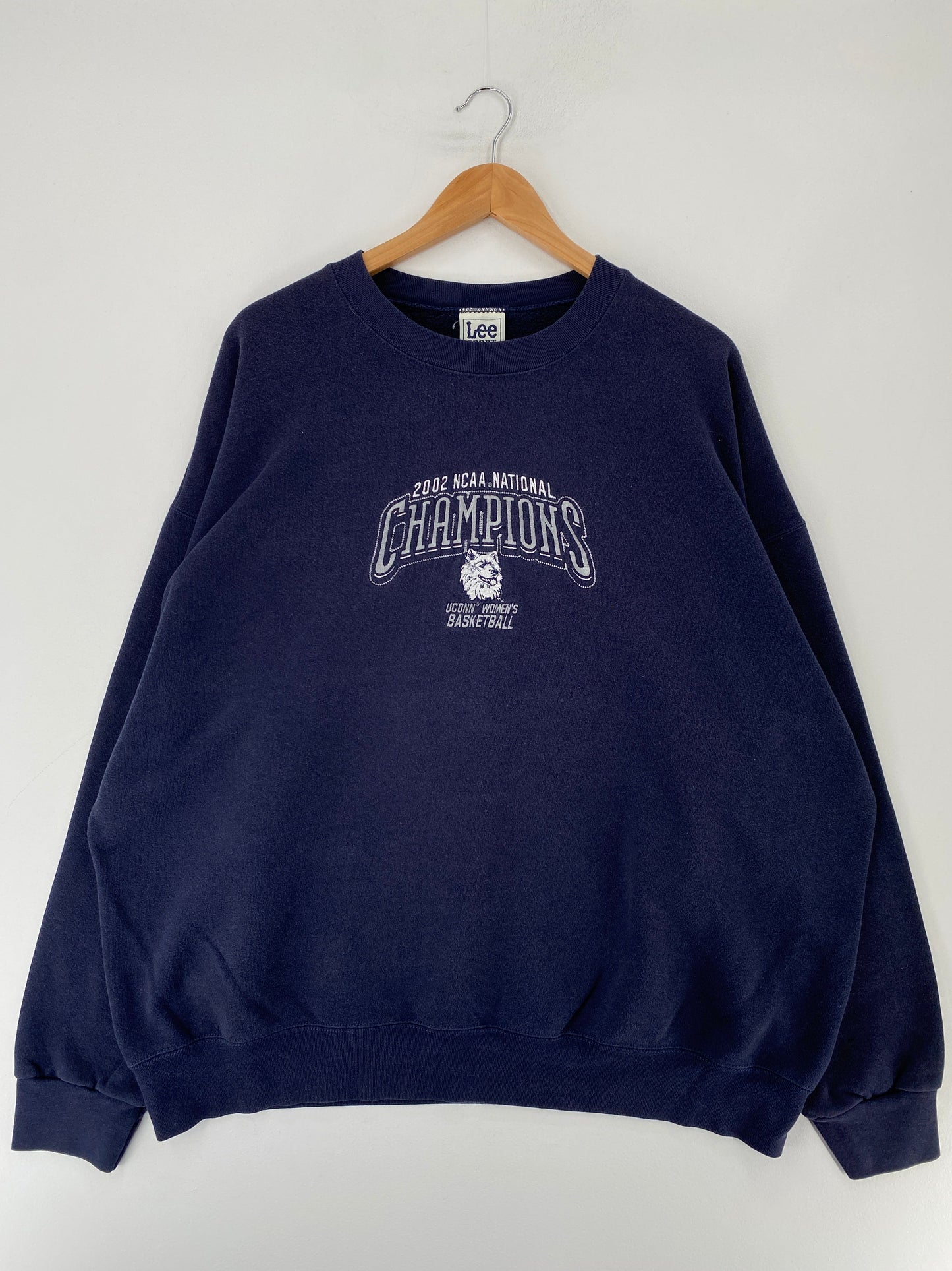 2002 NCAA NATIONAL CHAMPIONS UCONN WOMEN'S BASKETBALL Size XXL Vintage College Sweat-shirt / F5989S