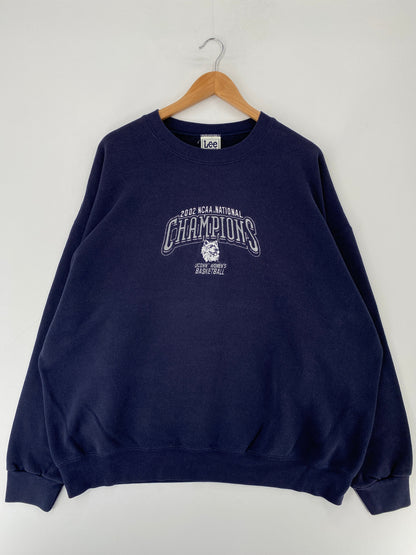 2002 NCAA NATIONAL CHAMPIONS UCONN WOMEN'S BASKETBALL Size XXL Vintage College Sweat-shirt / F5989S