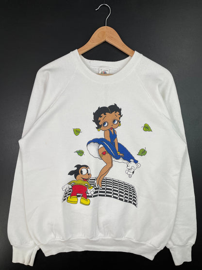 90's BETTY BOOP Made in USA Size XL Vintage Sweat-shirt / F3268S