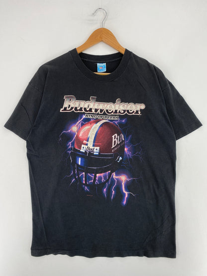 .90's BUDWEISER Made in USA Size XL Vintage T-Shirt / E9350T