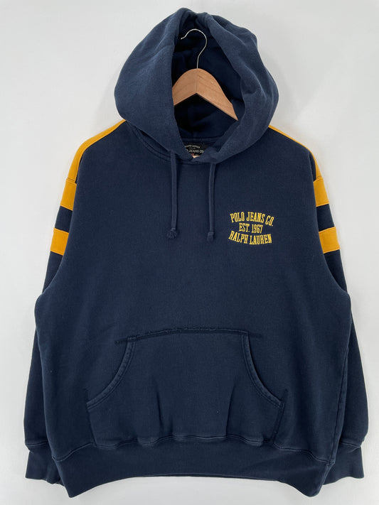 Vintage POLO JEANS RALPH LAUREN Size L Hoodie Sweat-shirt / F396S