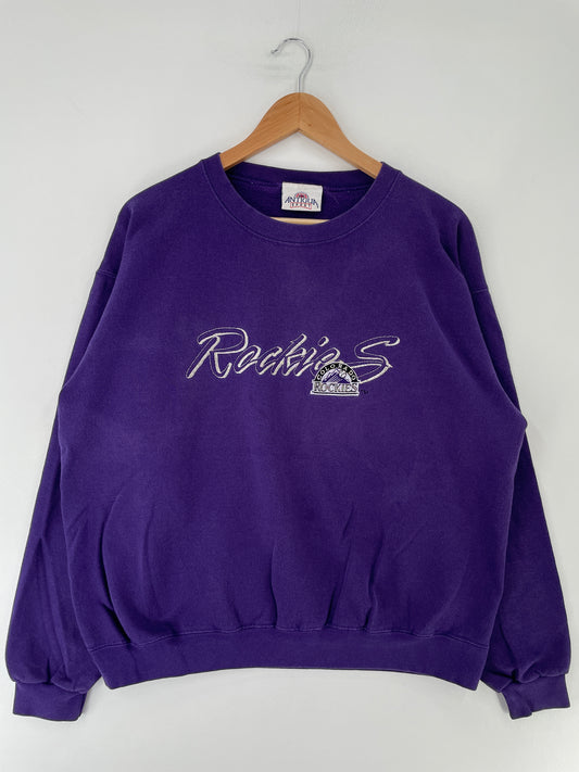 00' COLORADO ROCKIES Size L Vintage NFL Sweat-shirt / F107S
