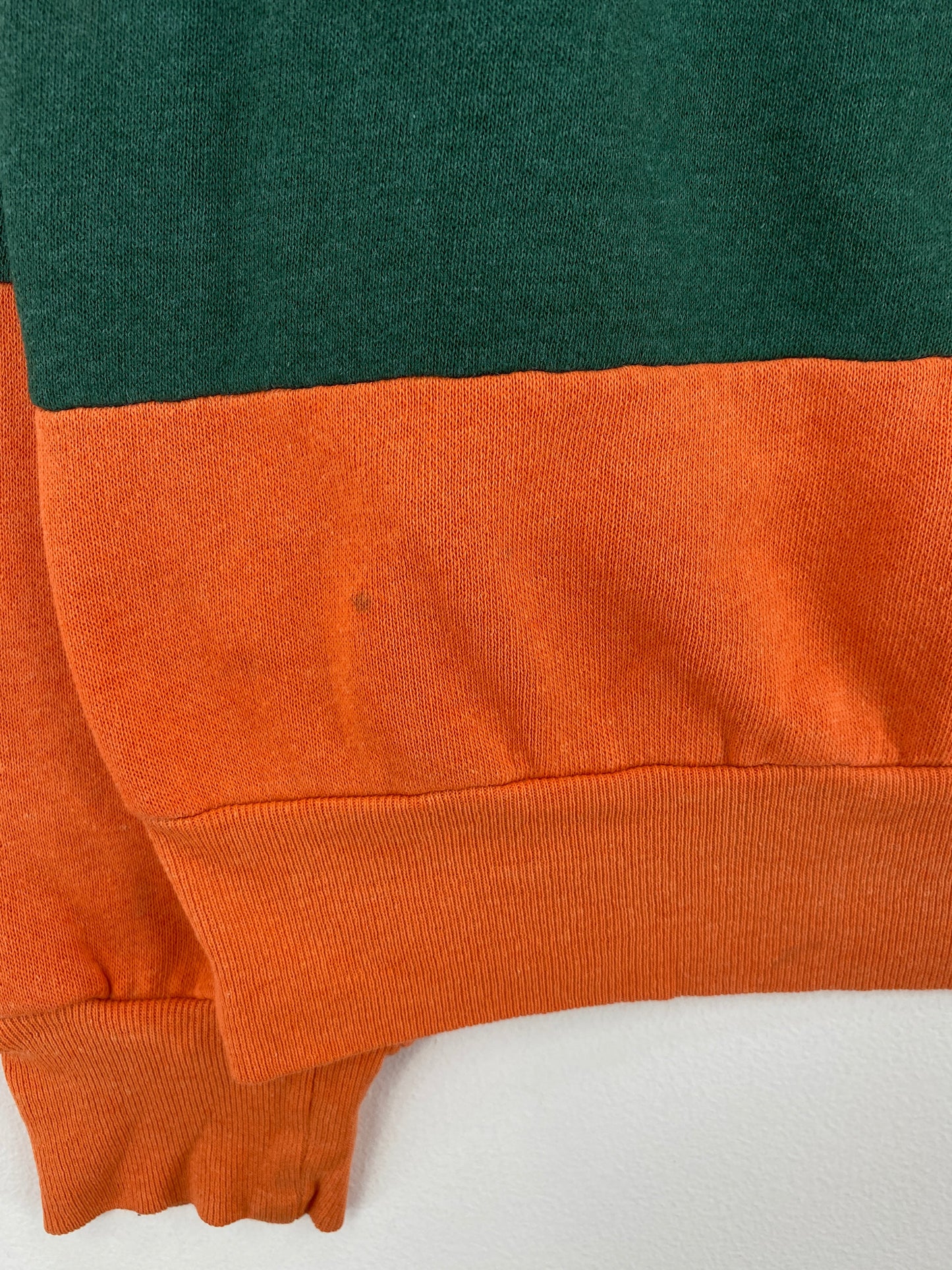 90’s MIAMI Size No Tag(Approx.M) Vintage College Half Button Down Sweat-Shirt / F972S
