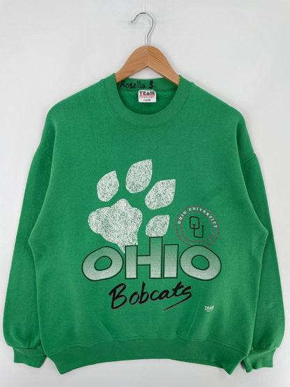 90's OHIO BOBCATS Made in USA Size XL Vintage College Sweat-shirt / F1489S