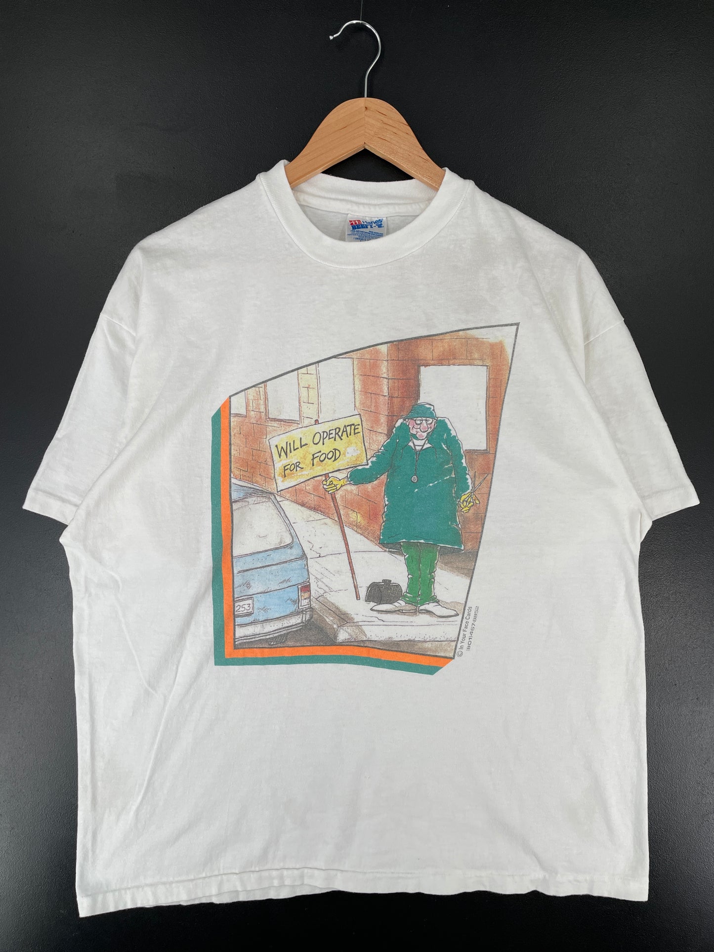 90's WILL OPERATE FOR FOOD Made in USA Size XL Vintage T-shirt / E7381T