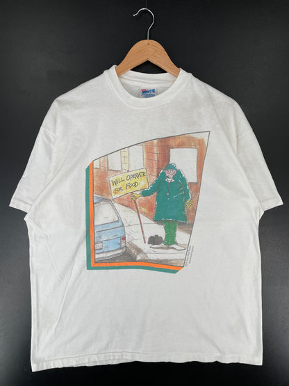 90's WILL OPERATE FOR FOOD Made in USA Size XL Vintage T-shirt / E7381T