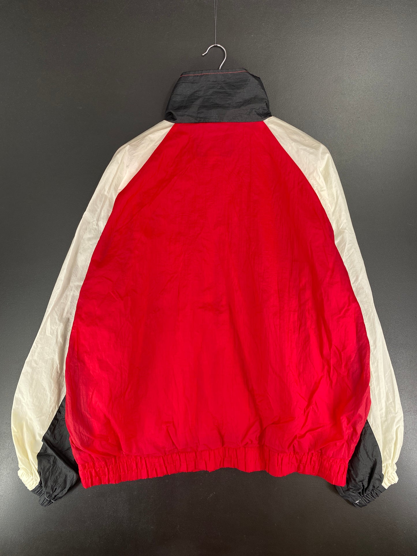 90’s CHICAGO BULLS Size XL Vintage NBA Zip Up Nylon Jacket / E7222N