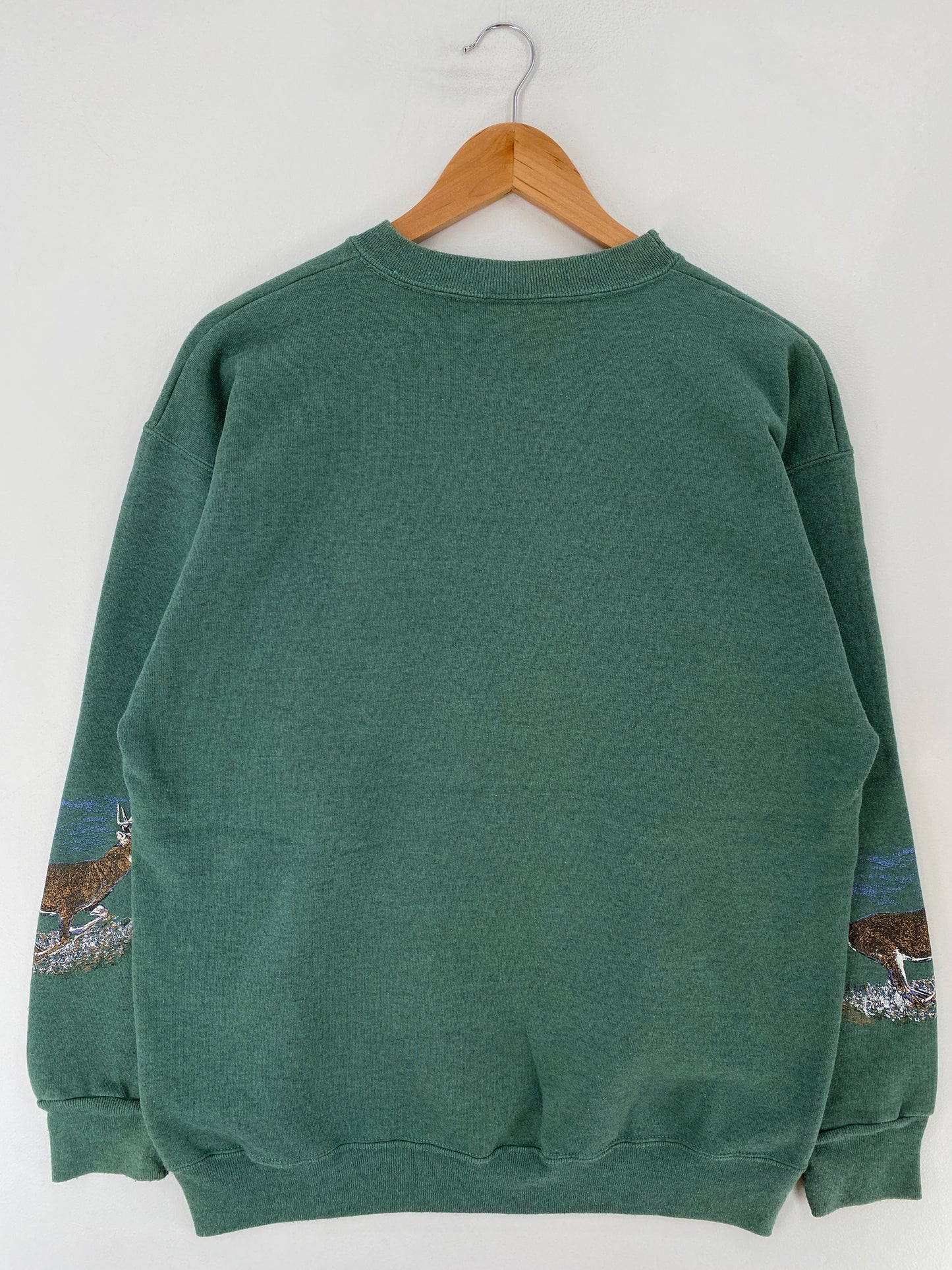 90's DEER Size Approx.L Vintage Animal Sweat-Shirt / F259S