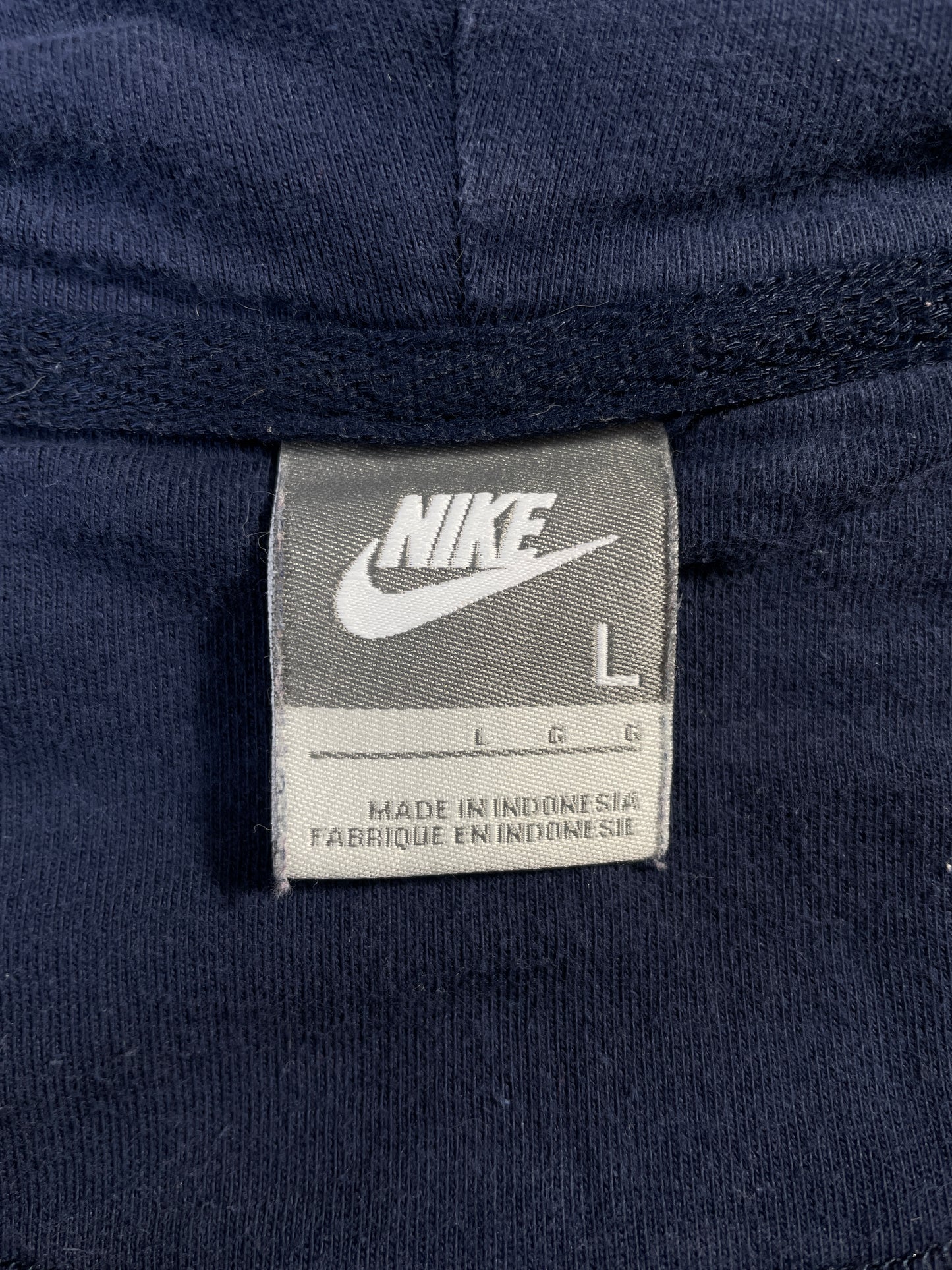 .00' NIKE Size L Vintage College Zip-up Hoodie Sweat-Shirt / E8037S